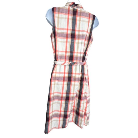 Tommy Hilfiger Dress Plaid Cotton Linen Sleeveless Women’s XS - Picture 4 of 14